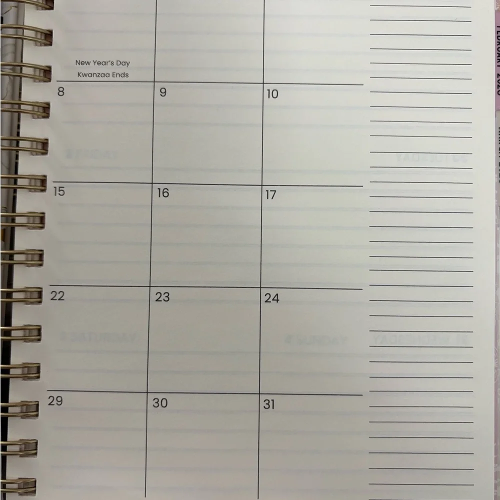 12 Month Planner 2026 With God Anything is PossibleTrimmed in Gold / Flower